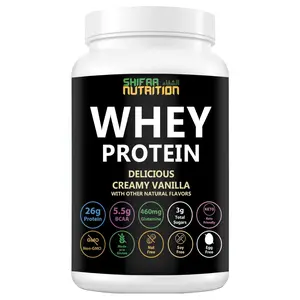 SHIFAA NUTRITION Halal Vanilla Protein Powder - 26g Protein & Glutamine - Gluten Free, Non GMO