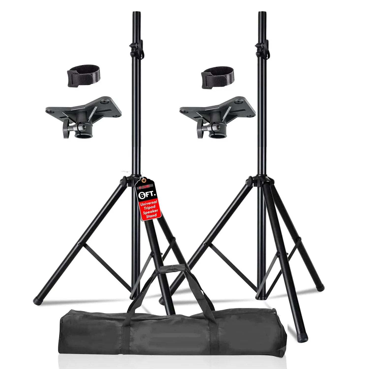 5 Core Speaker Stand Tripod Pair Heavy Duty Adjustable 72" Universal Mount for PA DJ Studio w Bag