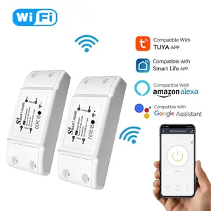Smart Mini Switch Tuya Smart WiFi 10a Toggle, Voice Control Timer, Compatible with Alexa, Google Home, Remote Control Via Tuya APP