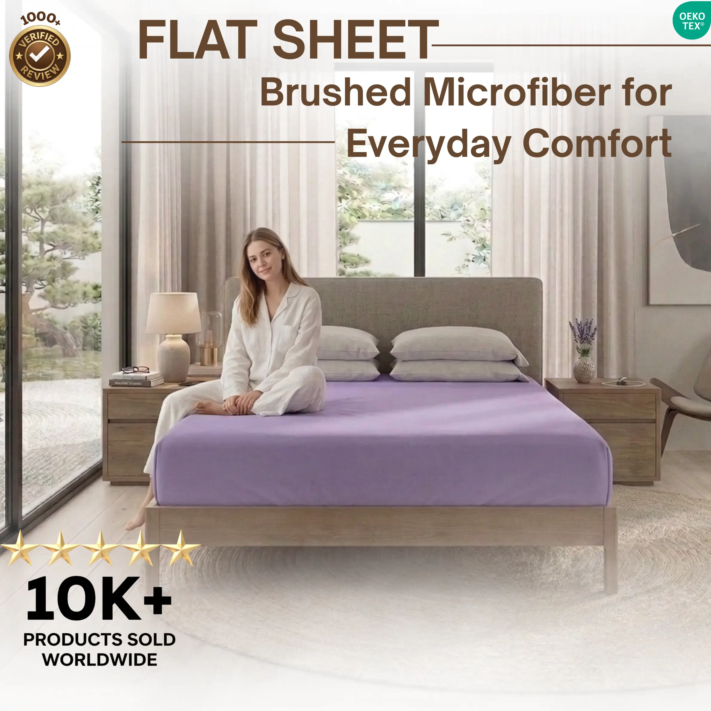 Utopia Bedding Brushed Microfiber Flat Sheet - Soft Cooling, 2-in Hem, Hotel Look Luxury, Breathable Durable Bedding, Fade-Resist, Shrink-Resist, Anti-Allergic, All-Seasons (Available in 1 & 6 Packs)