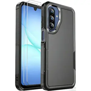 Phone Case: 3pcs (1 Phone Case + 2 Screen Protectors) Heavy-Duty Protective Shockproof Hard Phone Case Suitable for Samsung A17 A16 A15 A56 A36 A55 A35 4G 5G S26 S25 Ultra S24 S24 S23 Ultra S23 FE S22 Ultra S22Plus S21 ULtra Plus FE 4G 5G Cellphone