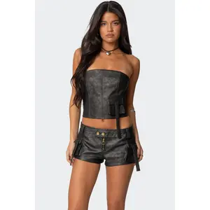 Ryan Faux Leather Cargo Corset