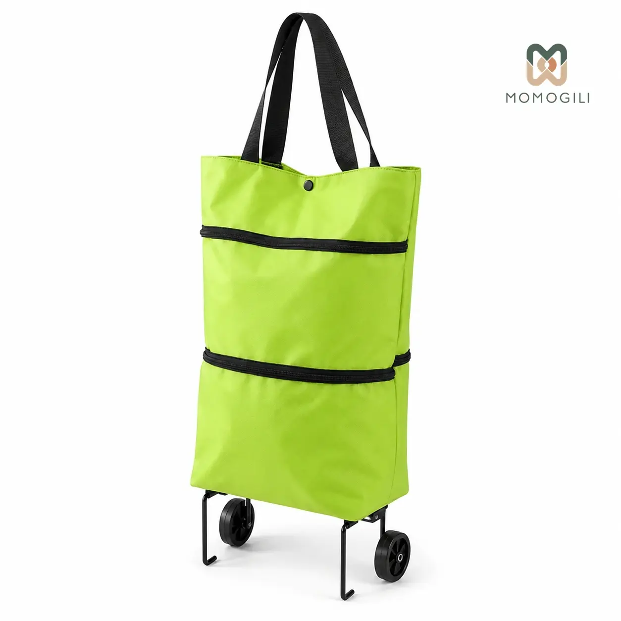 2 in 1 Foldable Shopping Trolley Bag with Wheels, Lightweight Grocery Bags Shopping Travel Bag on Wheels for Women or Men Travel Home Kitchen Supermarket