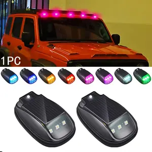 FCCEMC 1/2/4/5in1 Solar Car LED Collision Warning Light Auto Roof Navigation Light RGB Strobe Flashing Light With Remote Mouse Dome Light Strobe Car Lights