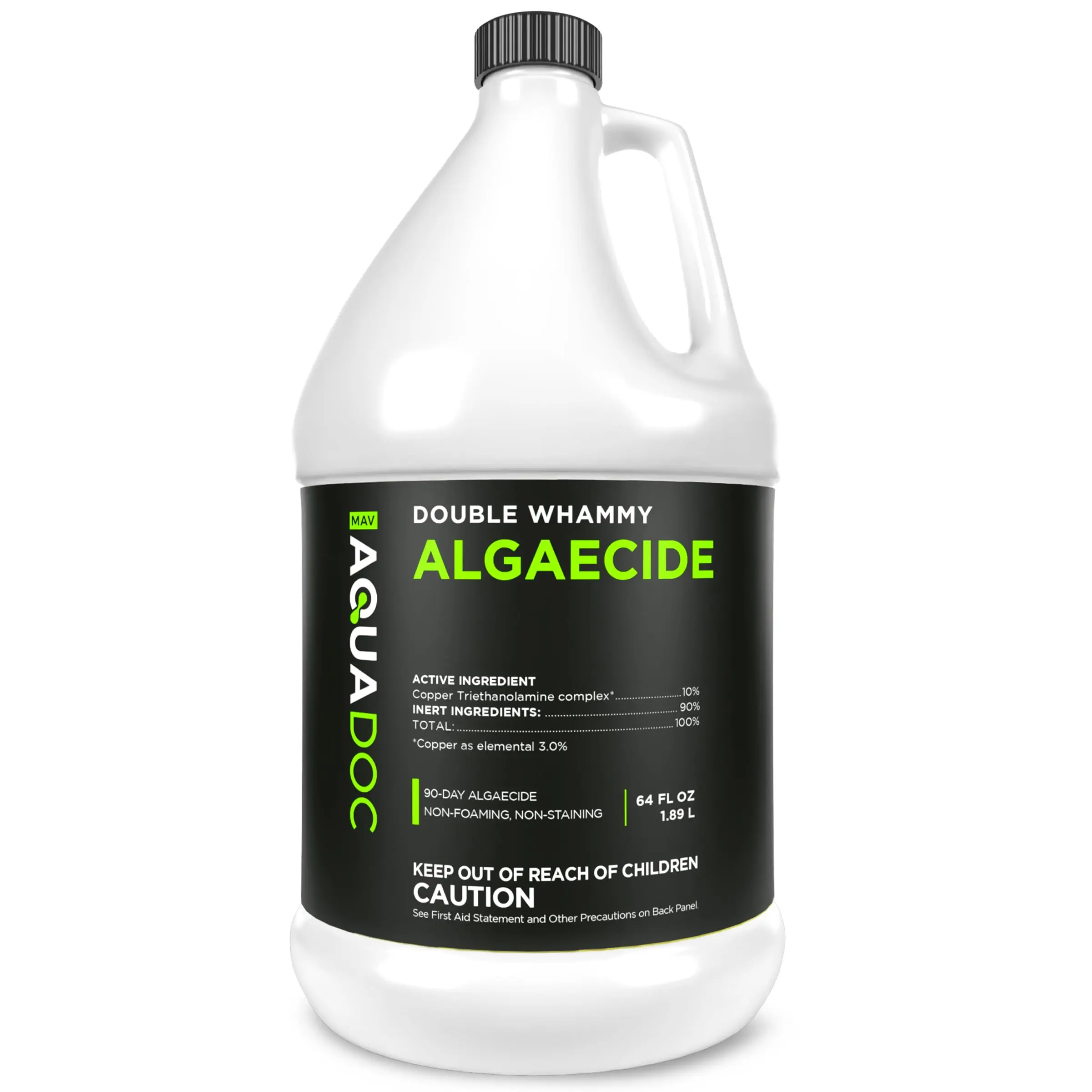 AquaDoc Copper Algaecide - 64 oz Pool Chemical Supply for Inground & Above Ground Pools, Non-Foaming, 90 Day Support, Helps Reduce Chemical Use, Targets Algae Core, Fights Green, Mustard, Blue & Black Algae