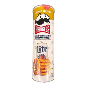 Limited Edition Pringles x Miller Lite Beer Battered Onion Rings Flavor Chips - 1 Can (5.5 oz)