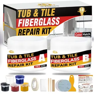 Bath Tub Repair Kit, Fiberglass Tile and Shower Repair Kit Porcelain Repair Kit, Bathtub Repair Kit Repair Chips  Cracks  from Ceramic, Marble, Quartz, ,