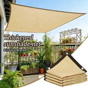 Beige Sun Shade Net for Outdoor Thickened Anti UV Balcony Garden Net & Cover Car Awnings Cover for Patio Greenhouse Windows