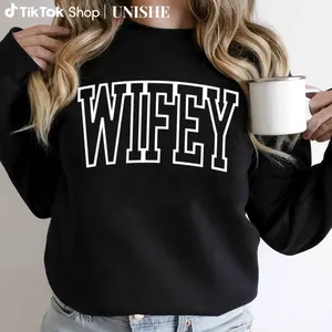 Bridal Shower Gift Idea – Funny Wifey Sweatshirt for New Bride