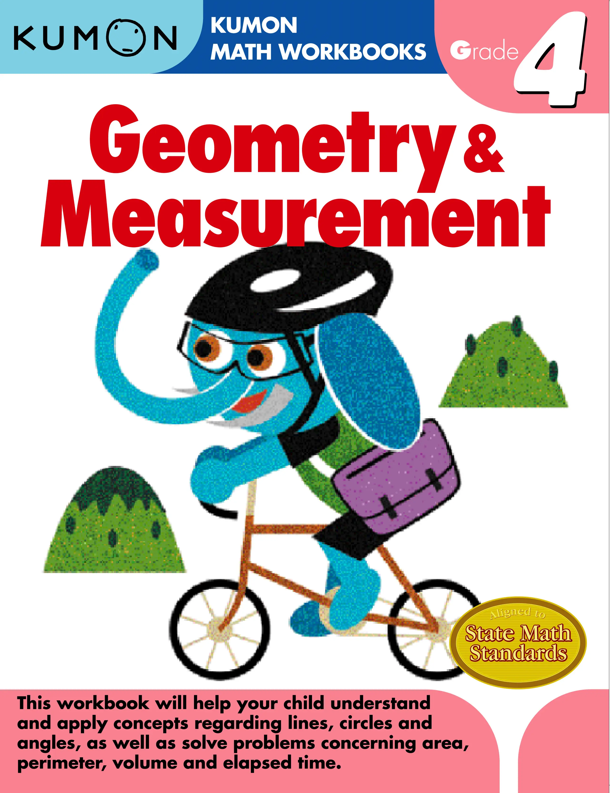 Kumon Grade 4 Geometry & Measurement Workbook for Math Skills Development