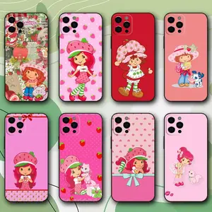 Cartoon Girl Pink Straw-berry S-Shortcake Phone Case For iPhone 17 17Air 16,15,14,13,12,11,Pro,X,XS,Max,Plus,Mini Soft Black Cover