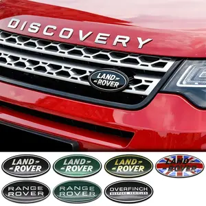 Land Rover Letter Badge with Base, Waterproof Self-Adhesive Car Logo Stickers for Defender Range Rover Discovery Evoque Overfinch, Stylish Exterior Decor for Vehicles