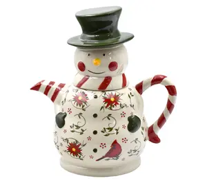Temp-tations Nostalgic Seasonal 1.75-qt Snowman Teapot