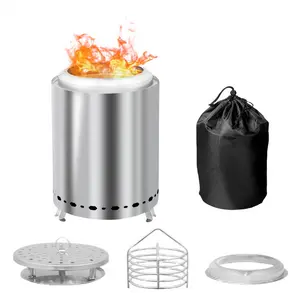 Stainless Steel Smokeless Fire Pit, Outdoor Firepit for Backyard and Camping, Gift for Family Women and Lover, Safe Bonfire Stove for Father's Day