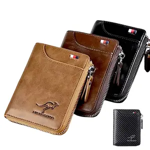 Mens RFID Blocking Leather Wallet Credit Card ID Holder Zipper Purse Waterproof