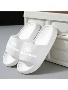 A pair of Tokyo Hotel unisex slippers - thick, breathable, soft sole, lightweight and portable, suitable for all-weather/outdoor and beach wear, casual sporty style couple's slippers, featuring the iconic Tokyo Hotel print, Casual Slipper Shoes