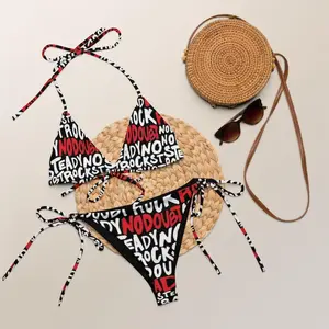 No Doubt Inspired Bikini Set – Gwen Stefani Rock Steady Print Swimwear, 90s Ska Punk Aesthetic Two Piece, Women’s Summer Beachwear