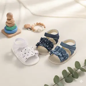 Star Ruffle Baby Sandals - Adorable Non-Slip First Walker Shoes for Girls | Soft Sole Infant Summer Footwear