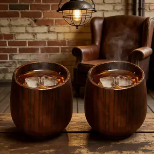 [Buy1 Get 1 Free] Charred Wood Whiskey Tumbler Glasses SetOld Fashioned Drinkware Bar Gifts for Men