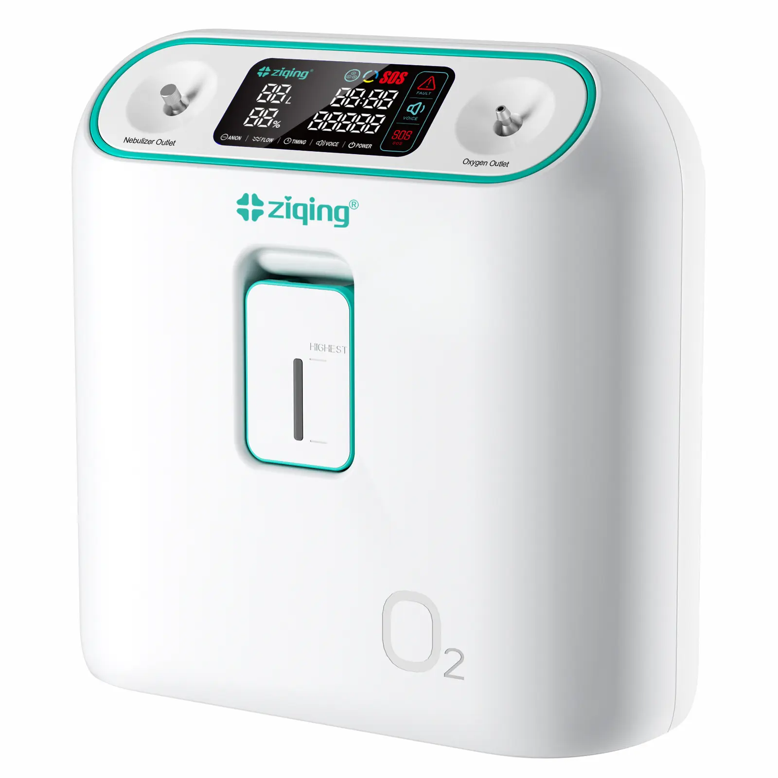 Ziqing Portable Oxygen Generator - 2-9L Adjustable Airflow, 93% High Purity, Humidifying Compact Design Air Purifier for Home Healthcare, Elderly or Mobility-Limited Users, ABS Build, Remote Control, Energy-Saving Design, 1-Year After-Sales Service