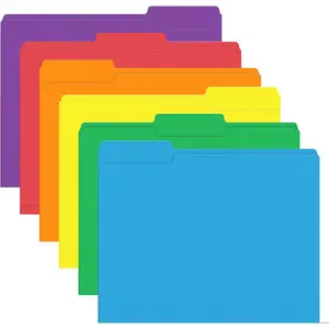 120 Pack Colored File Folders, 1/3 Cut Tab, Letter Size, Assorted 6 Colors Filing Folders for Office School Business