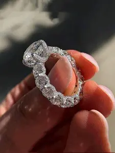 Elegant Luxury Cubic Zirconia Ring for Women Charm Wedding Engagement Ring Bridal Jewelry Christmas Valentine's Day Anniversary Gifts Elegant Exaggerated Ring Fashion Engagement Rings