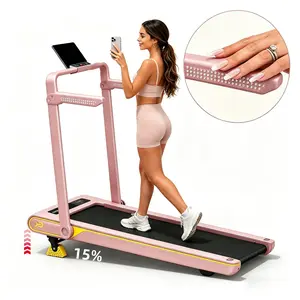 Pink walking pad 3-in-1 Folding Pink Treadmill for Home Apartment Workout - Cute Aesthetic Vibration Walking Pad with Handle Bar, Portable Fitness Exercise Machine