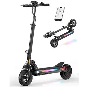 【Mother's Day Sale】Powerful Electric Scooter, 31MPH/25MPH, 1000W/800W Motor, 31Miles/25 Miles Range, 10"/8.5'' Off-Road Pneumatic Tires, Dual Suspension & Brakes System, RGB Lights & APP Control Portable E Scooter for Adults