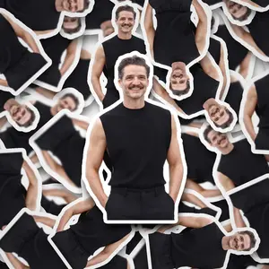 Pedro Pascal Sleeveless Shirt Sticker Pedro Pascal Sticker Vinyl Decal for Laptop, Tumbler, Phone