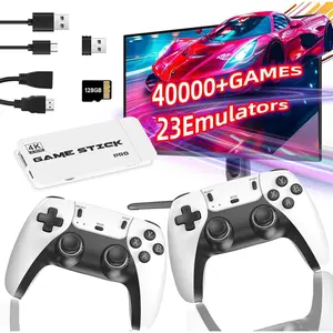 40000+ Classic Games Retro Game Stick with Dual 2.4G Wireless Controllers, 4K HDMI Output Plug & Play Video Game Console, Equipped with 23 Classic Simulators, Wireless Retro Gaming Console for Gifts