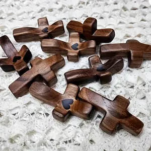 Wooden Cross Set, 10pcs/set Mini Cross Ornament, Religious Decoration for Home Decor, Wooden Cross Decorations, Perfect Encouragement Gift for Boys and Girls Baptism