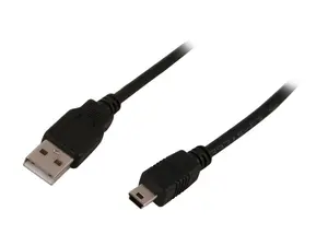 Nippon Labs MINIUSB-15 15 ft. USB 2.0 Type A Male to USB Type B Adapter Male Cable, Black