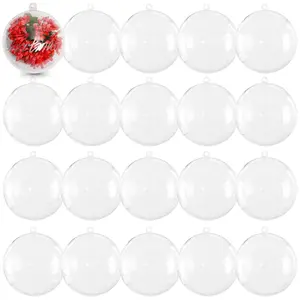 20 PCS Clear Plastic Fillable Balls Ornaments, 3.15 Inch Christmas Ornament Balls for DIY Crafts, Hanging Ornaments, Christmas Tree Decoration, Personalized Gifts, Home Decor