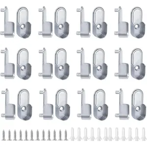 12 Pack Oval Closet Rod End Supports, Zinc Alloy Wardrobe Bracket Closet Rod Holder Pole Socket Fit for 15x30mm Oval Rods With 5mm Pins