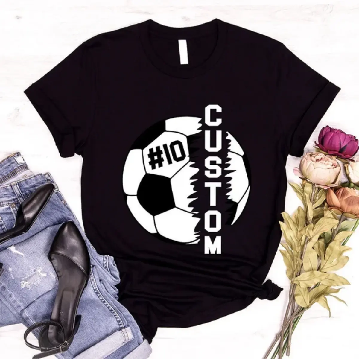 Soccer T Shirt, Soccer Graphic Tees, Personalized Soccer T-Shirt, Soccer Mom T Shirt, Soccer Player Gifts, Sport T Shirt, Soccer Outfit Casual Tee Casual Tee Tops