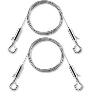 Adjustable Picture Hanging Wire Upgrade Mirror Frame Hanging Kit 6.6FT Heavy Duty Stainless Steel Wire Rope Supports Up to 100lbs Silver 2PC-6.6FT