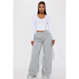 Cassandra Crossover Lounge Pants - Heather Grey