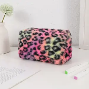 Leopard Print Large-Capacity Makeup Bag, Makeup Organizer Pouch, Portable Touch-Up,Travel Toiletry Bag, Stylish Pencil Case & Stationery Organizer for Students, Ideal Gift for Christmas, Valentine's Day, Mother's Day and Friend's Birthday, Cosmetic Pouch