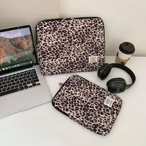 Leopard Print Laptop Sleeve For Ipad Air6 Pro11 Macbook Air13.3 13.6 Pro14 15 Dell Huawei Samsung 15.6 16 Inch Shockproof Bag