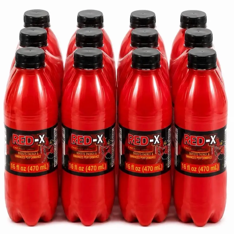RED-X Protein Beverage Energy Drink - Pack of 12 (16 fl oz / 470 mL)