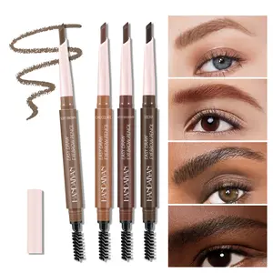 Double-Ended Eyebrow Pencil Ultra-Fine Waterproof Smudgeproof with Spiral Brush,Precision Brow Definer for Defined Brows