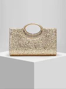 Women's Elegant Glitter Evening Bag, Exquisite Metal Decorated Handle Bag, Trendy All-match & Exquisite Bag for Party Decoration Elegant Clutch