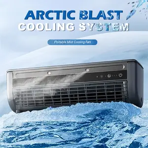 Portable Ice Mist Fan | Super Strong Wind, Three-speed Wind, Suitable for Kitchen, Outdoors, RV | Can Be Hung or Placed on Desk, High-end Design.