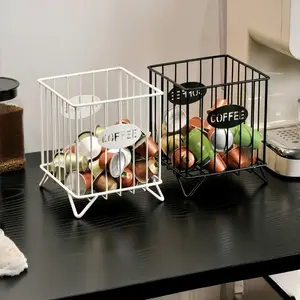 Minimalist Metal Wire Coffee Pod Basket! Black & White Dual-Color Option, Perfect for Storing Nespresso Pods, Snacks & Tea Bags! Elevate Your Home Coffee Bar This Christmas—Functional & Stylish Gift for Coffee Lovers! #CoffeeBarDecor #TikTokMadeMeBuyIt #S