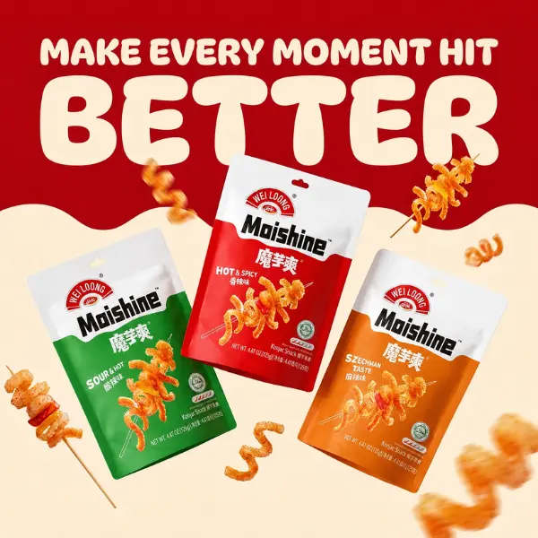 WEILOONG Moishine Variety Pack – Spicy Konjac Snack Strips, Chewy Plant-Based Snack, Classic Mixed Flavors