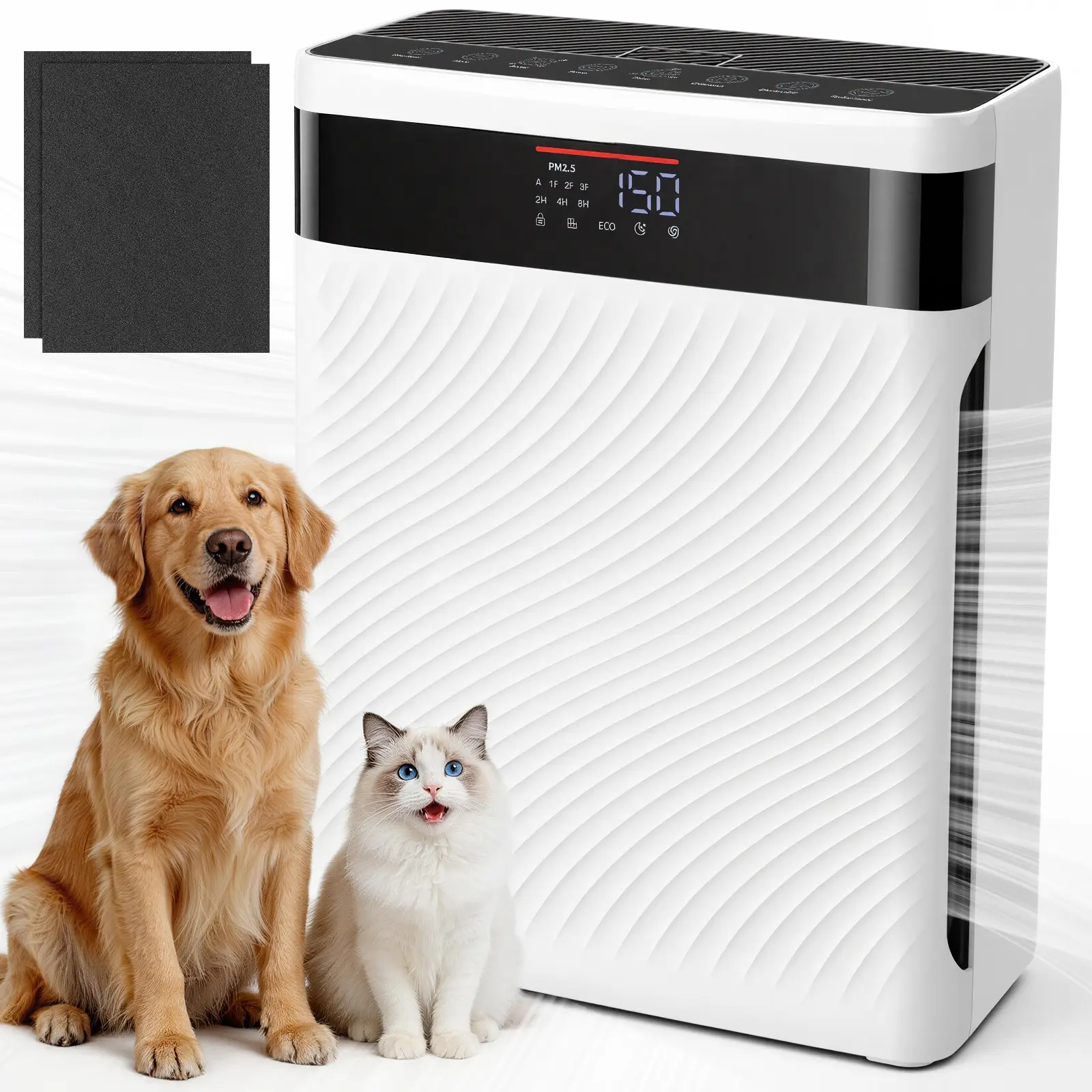 Air Purifier for Home with Pets, H13 HEPA & Washable Filter, Helps Capture Pet Hair, Dander, Dust & Odors, PM2.5 Sensor Smart Auto Mode, Quiet Air Cleaner for Bedroom Living Room