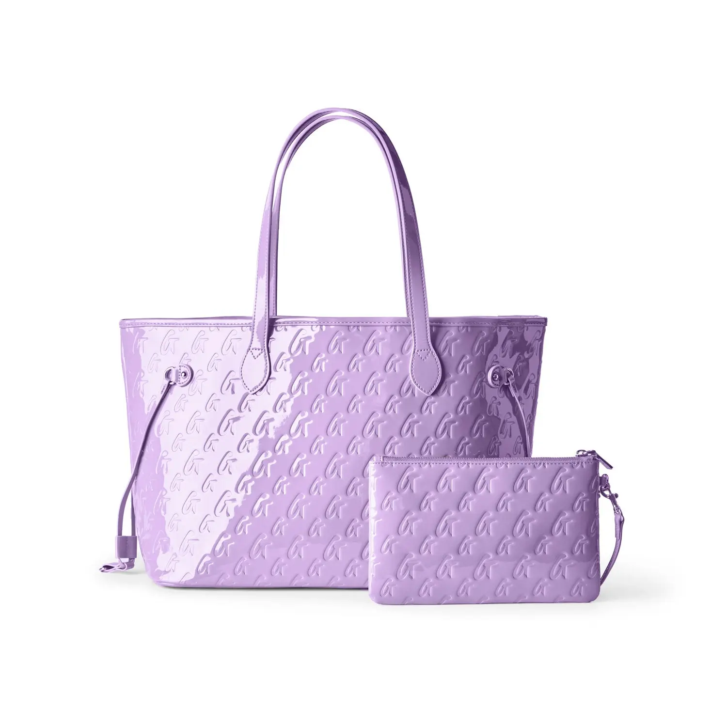 MONOGRAM GLAM TOTE WITH WRISTLET - MIRROR LAVENDER