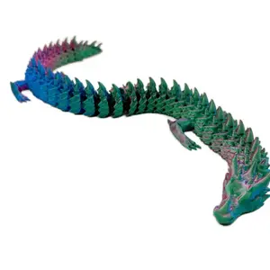 3D Printed Dragon Fidget Toy 1 Pcs 14inch Scalely Dragon for Home Office, Dormitory, Car, and School Decor Articulated