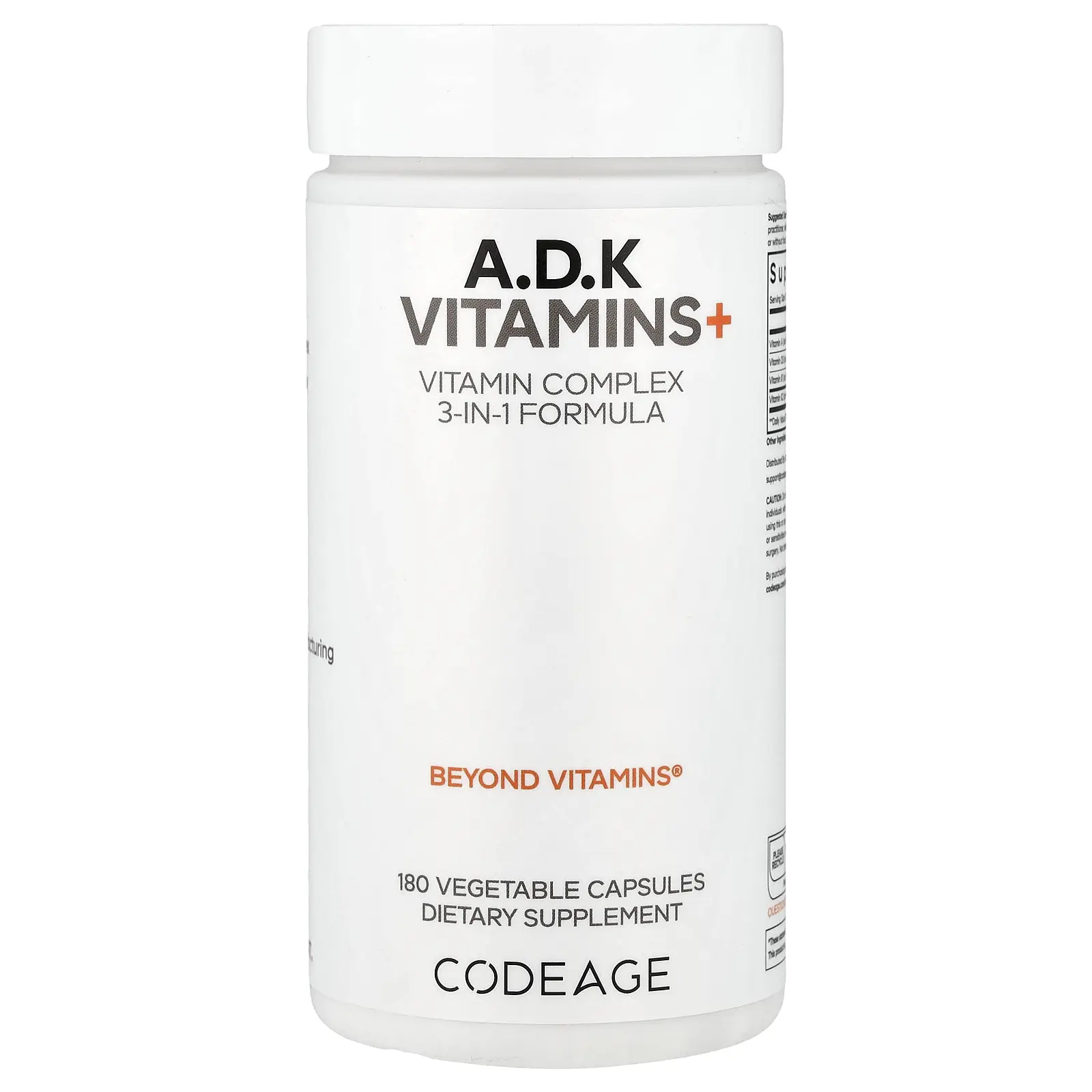 Codeage A, D, K Vitamins+, 180 Vegetable Capsules