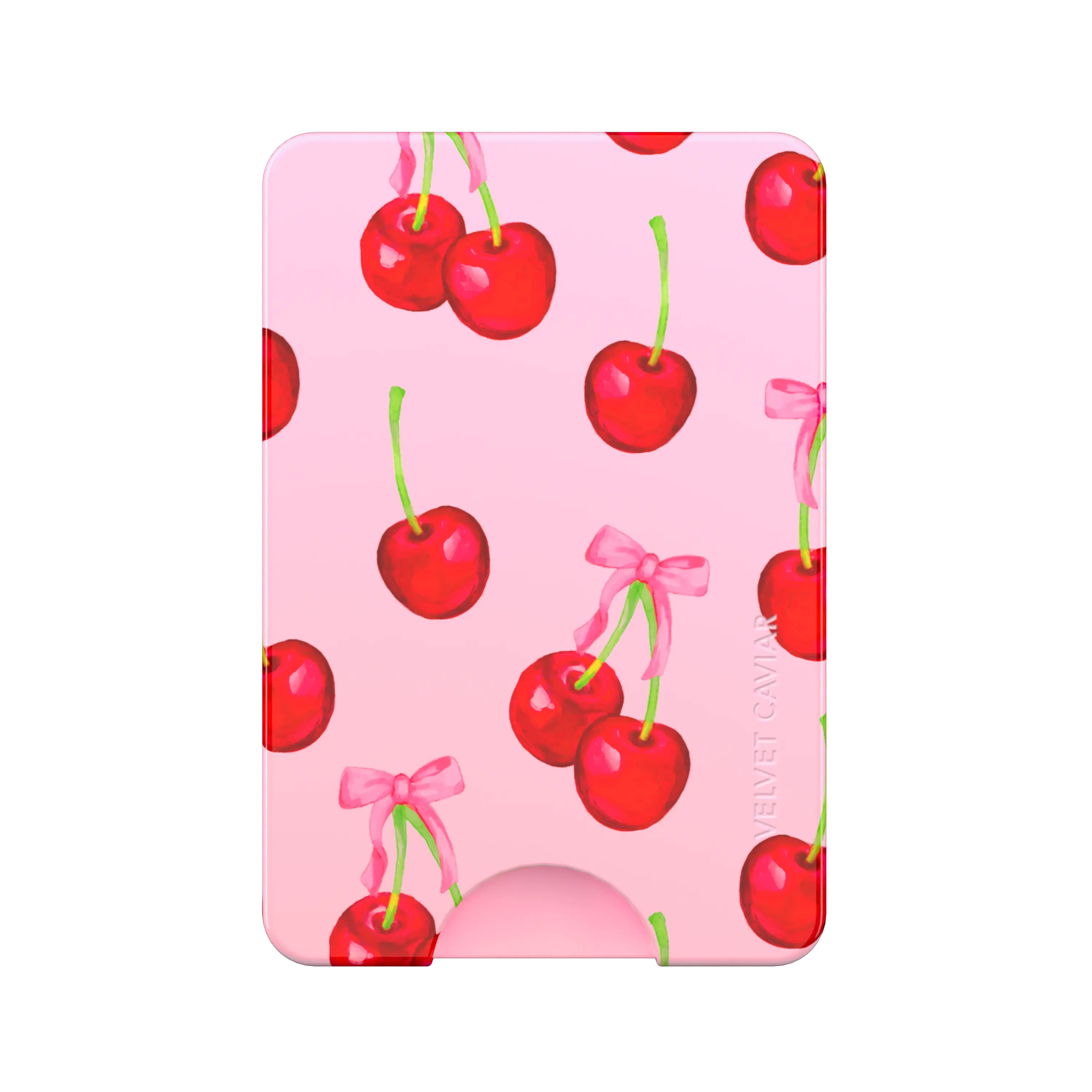 Velvet Caviar Sweet Cherry Aesthetic MagSafe Wallet - Slim Magnetic Card Holder for Smartphone, Holds 3 Cards, Customizable Designs, Cellphone, Mobile, Cherry Print, Concealed Slot, Daily Use
